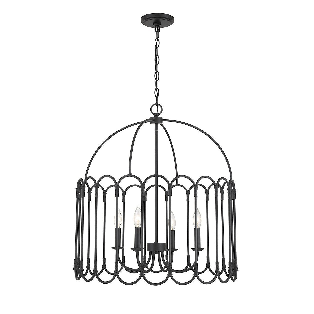 Meridian - M7029MBK - Four Light Pendant - Matte Black