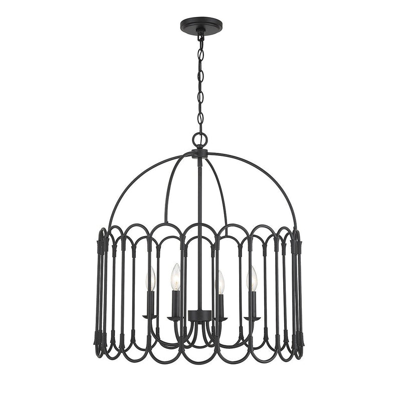 Meridian - M7029MBK - Four Light Pendant - Matte Black