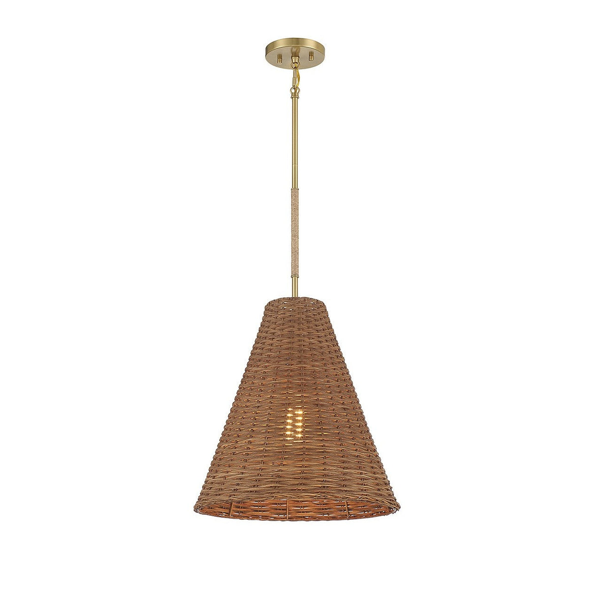 Meridian - M7036NRNB - One Light Pendant - Natural Brass