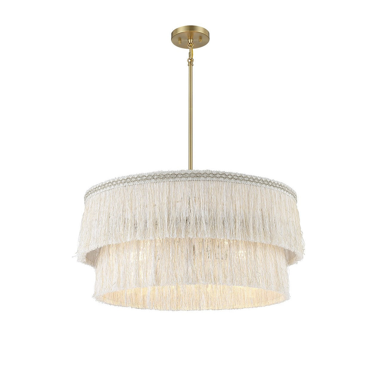Meridian - M7037NFR - Five Light Pendant - Natural Brass