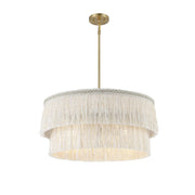 Meridian - M7037NFR - Five Light Pendant - Natural Brass