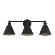 Meridian - M80064MBK - Three Light Bathroom Vanity Light - Matte Black