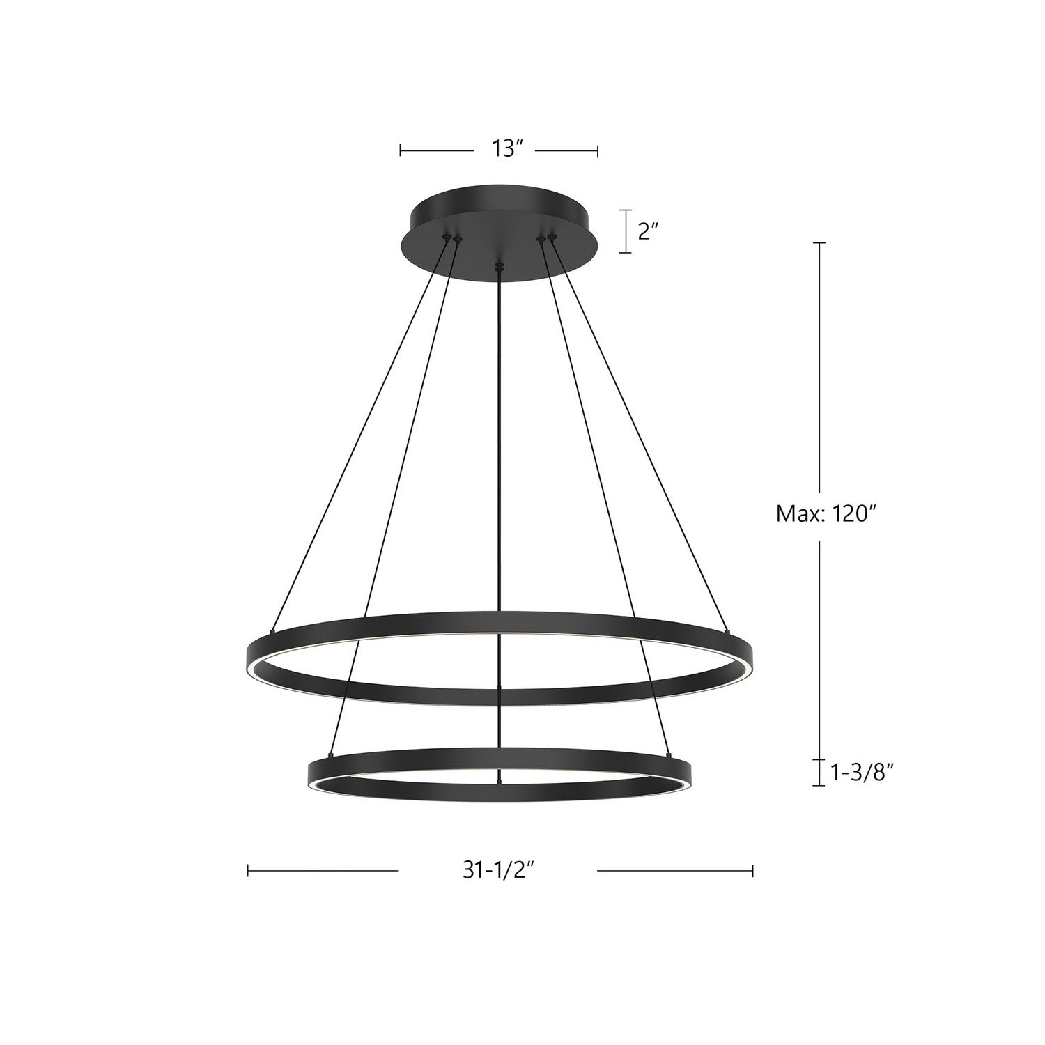 Kuzco Lighting - CH87232-BK - LED Chandelier - Cerchio - Black