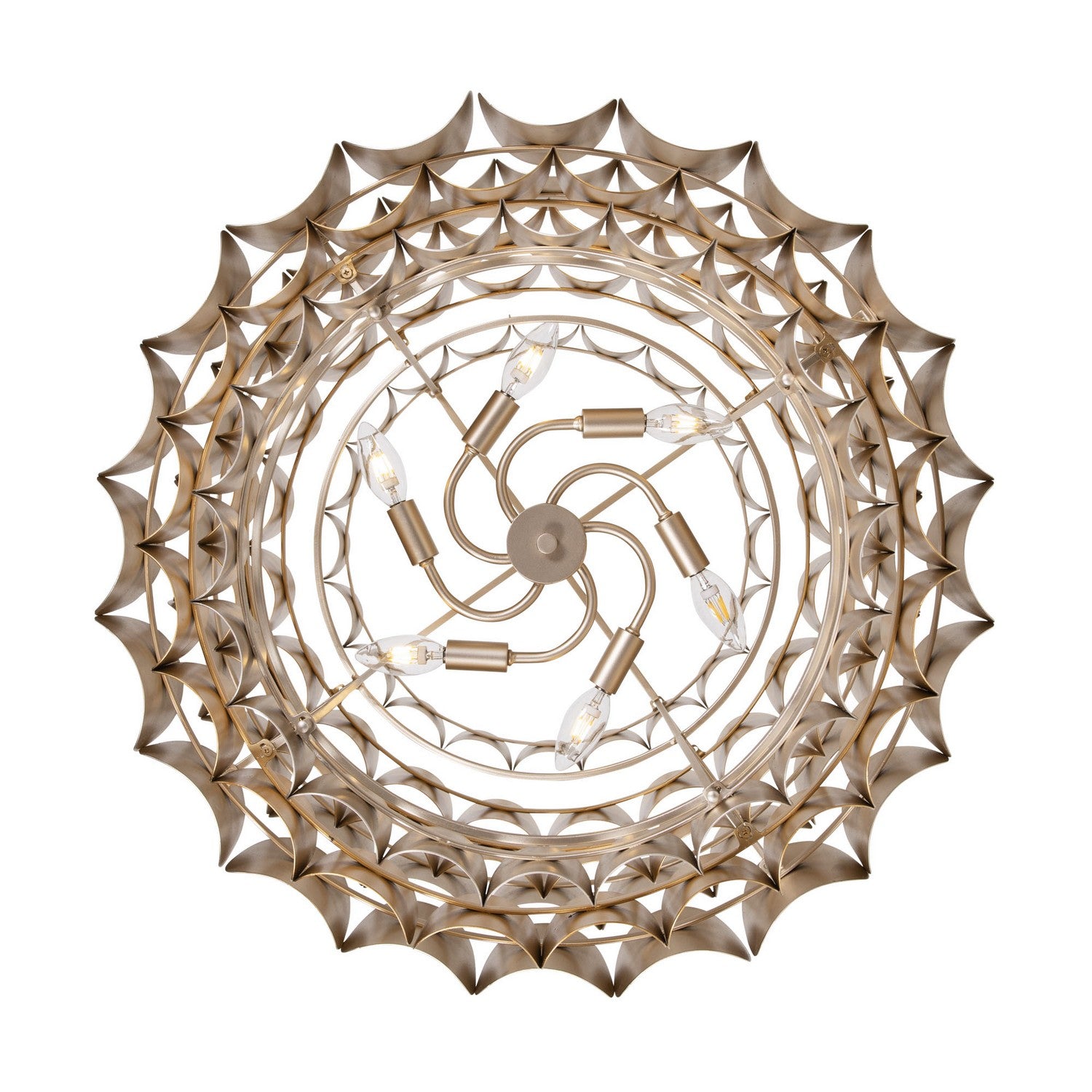 Varaluz - 382P06AGGD - Six Light Pendant - Swoon - Antique Gold/Gold Dust