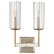 Quorum - 574-260 - Two Light Wall Mount - Merrick - Aged Silver Leaf