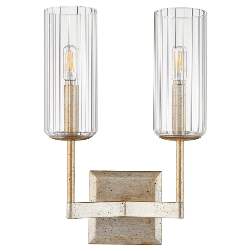 Quorum - 574-260 - Two Light Wall Mount - Merrick - Aged Silver Leaf