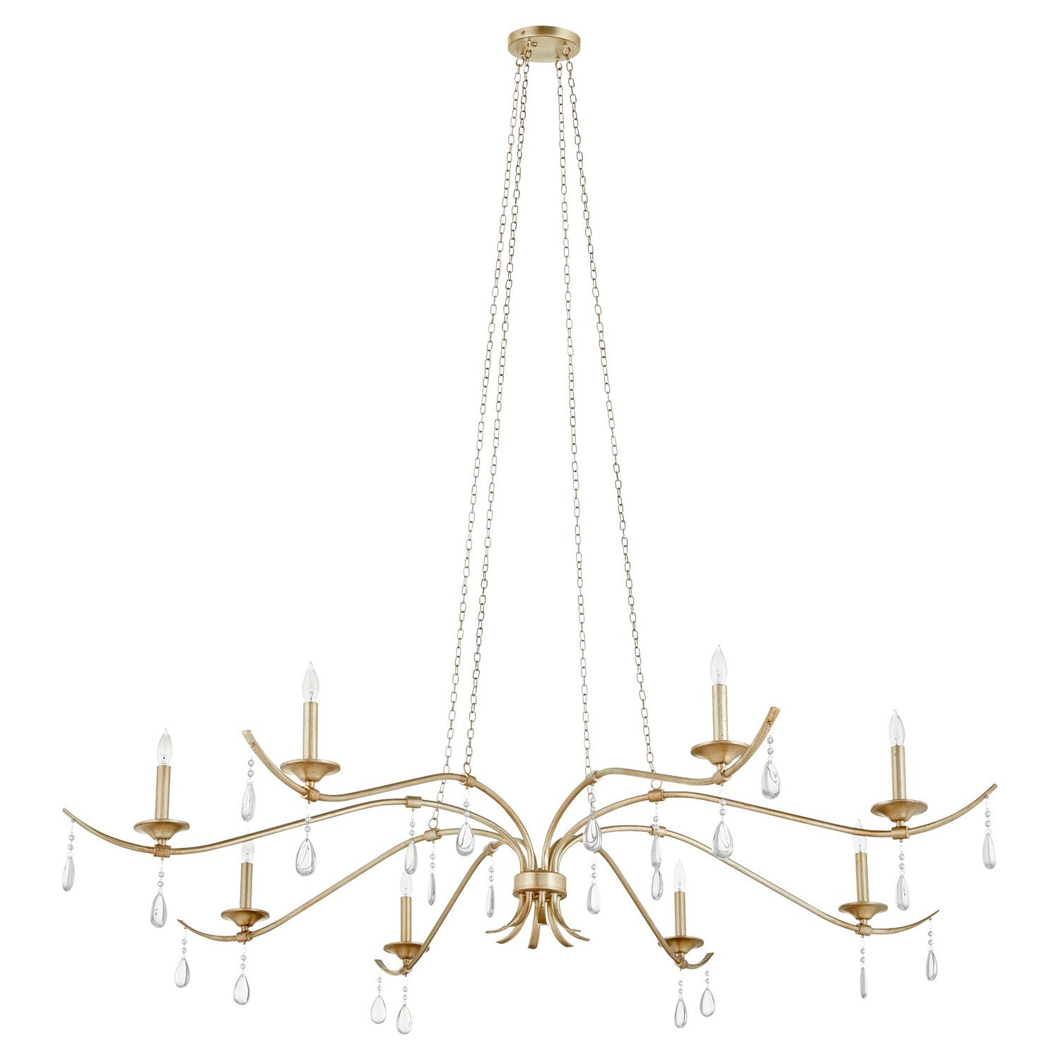 Quorum - 602-8-60 - Eight Light Chandelier - Lorelei - Aged Silver Leaf
