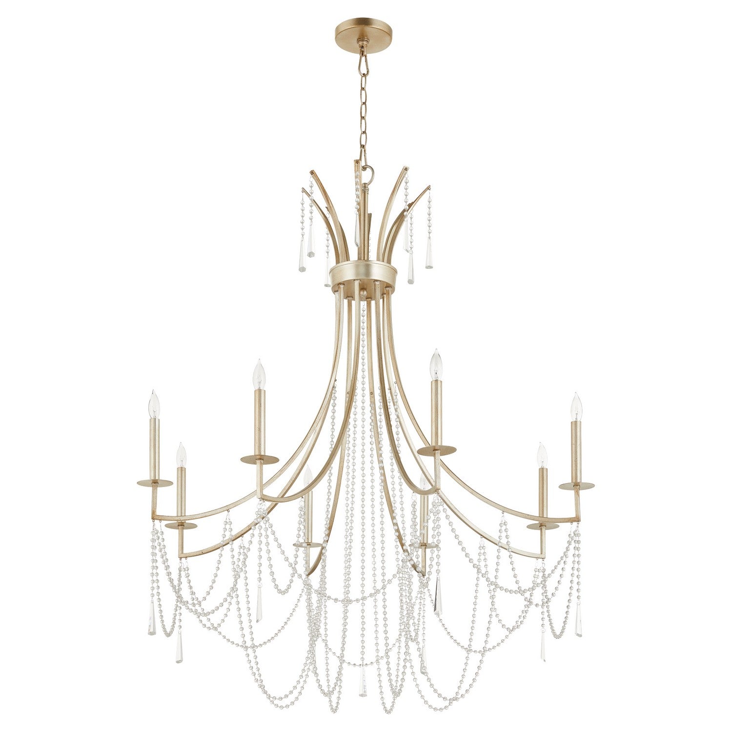 Quorum - 628-8-60 - Eight Light Chandelier - Malin - Antique Silver