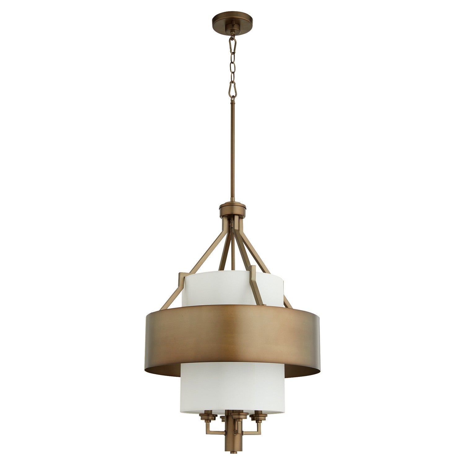 Quorum - 872-81 - Four Light Pendant - Double Shade Pendants - Dark Brass