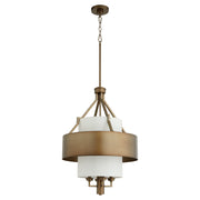 Quorum - 872-81 - Four Light Pendant - Double Shade Pendants - Dark Brass