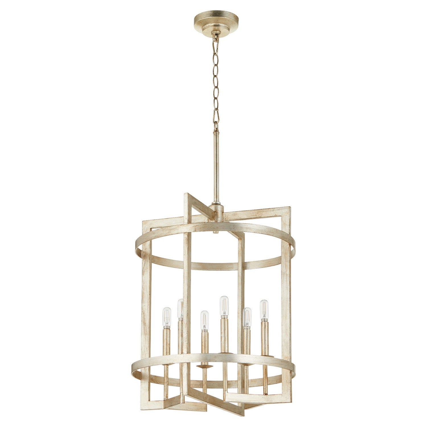Quorum - 874-6-60 - Six Light Entry - Merrick - Aged Silver Leaf