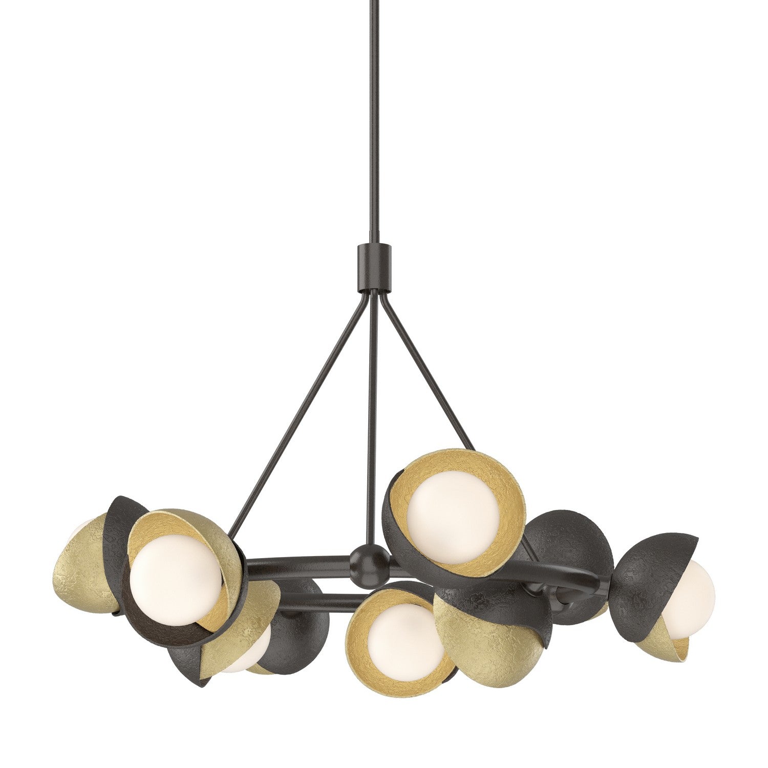 Hubbardton Forge - 131068-SKT-MULT-14-86-GG0711 - Nine Light Pendant - Brooklyn - Oil Rubbed Bronze