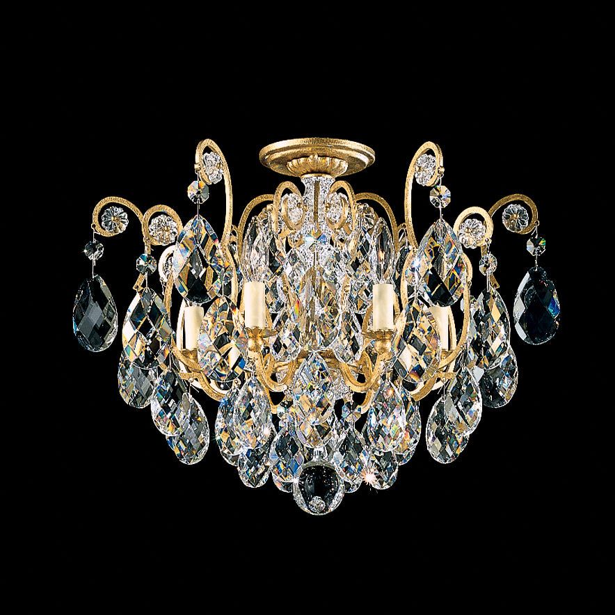 Schonbek - 3784-22 - Six Light Semi-Flush Mount - Renaissance - Heirloom Gold