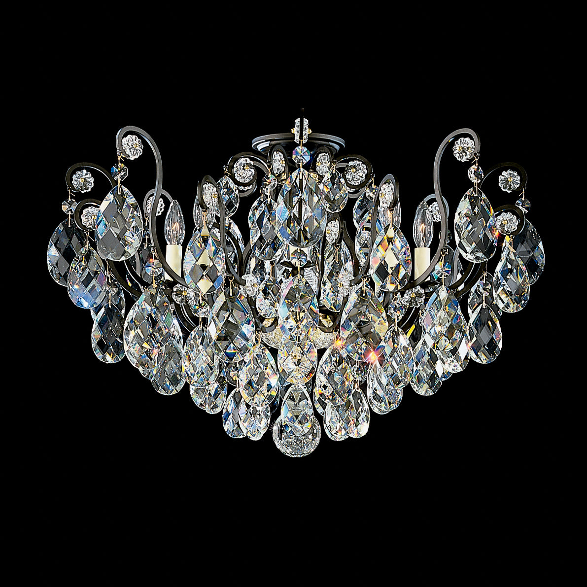 Schonbek - 3785-51 - Eight Light Semi-Flush Mount - Renaissance - Black