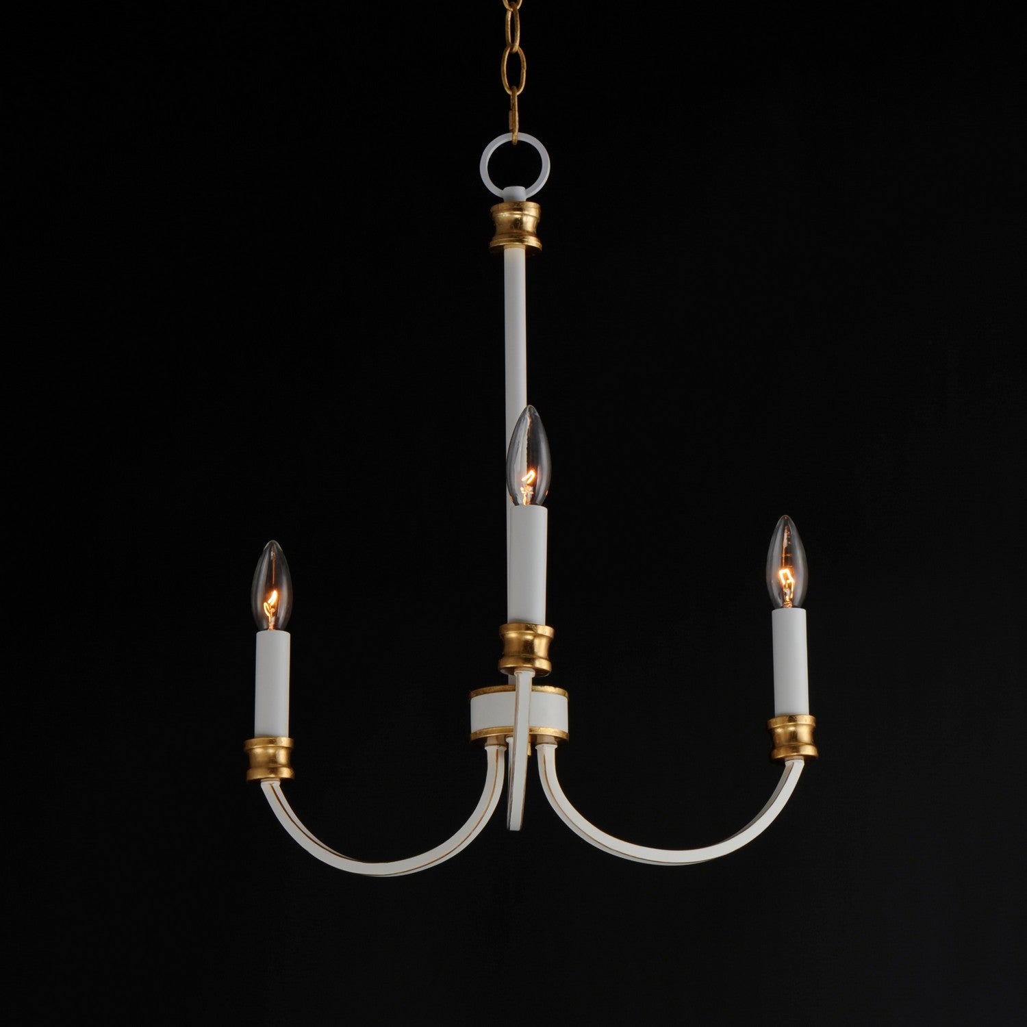 Maxim - 11373WWTGL - Three Light Chandelier - Charlton - Weathered White/Gold Leaf
