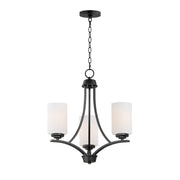 Maxim - 20033SWBK - Three Light Chandelier - Deven - Black