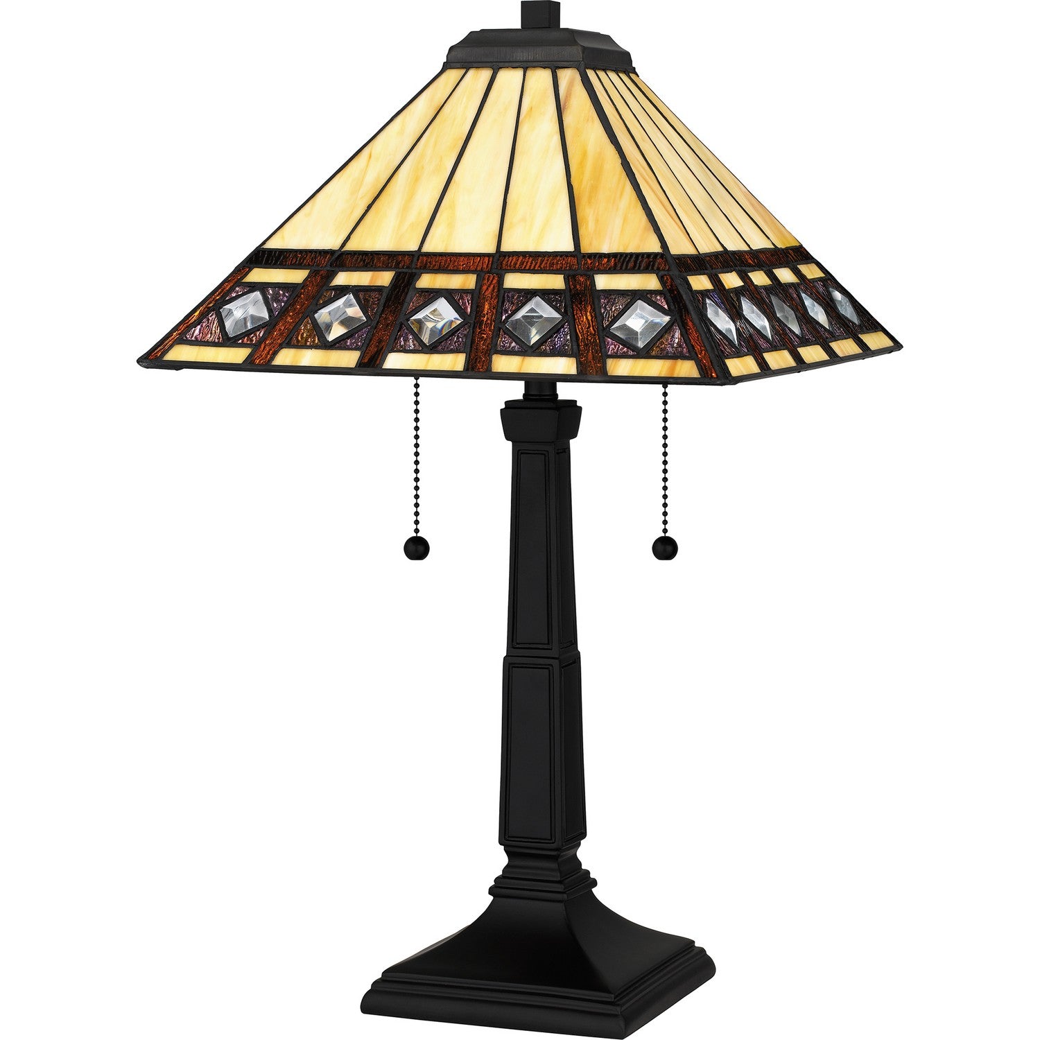 Quoizel - TF16139MBK - Two Light Table Lamp - Tiffany - Matte Black