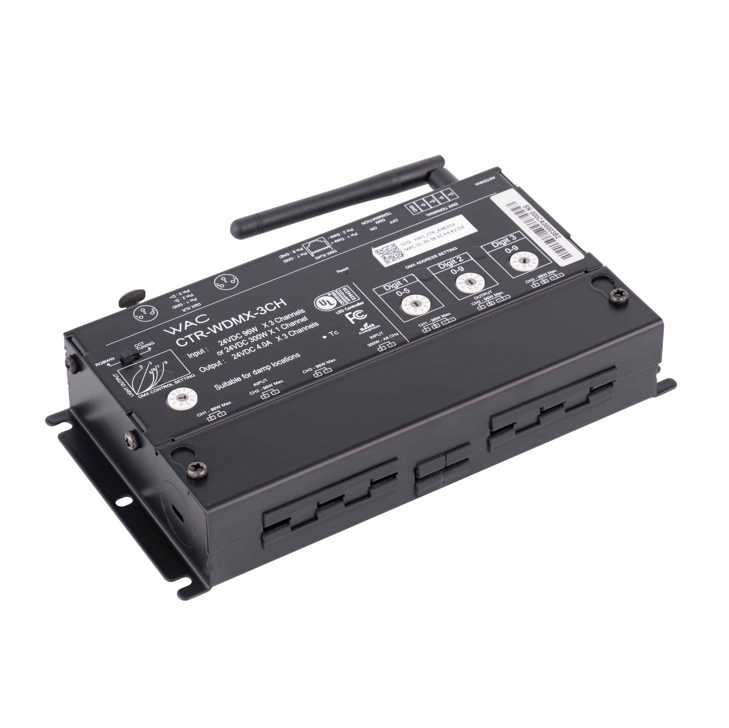 W.A.C. Lighting - CTR-WDMX-3CH - LED Controller - Black