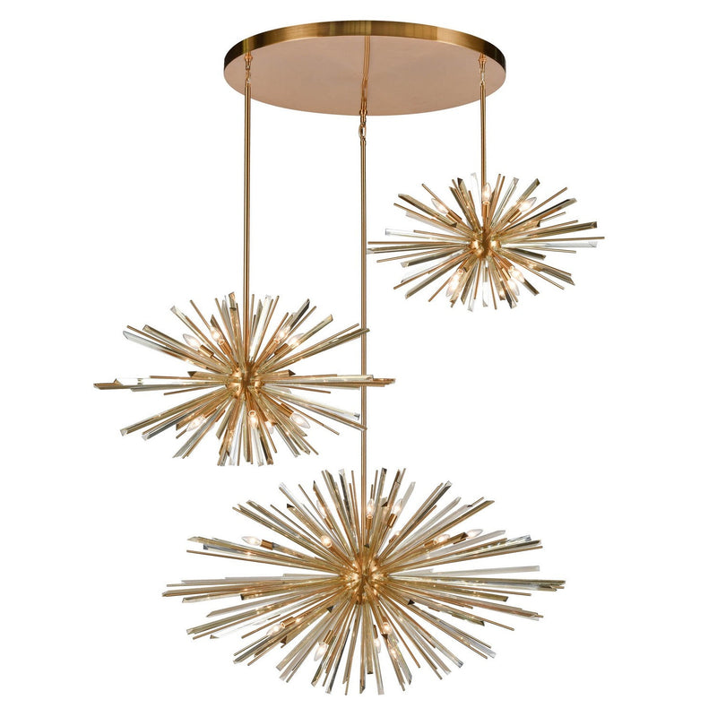 Avenue Lighting - HF8303-AB - 36 Light Chandelier - Palisades Ave. - Aged Brass w/Champagne Glass