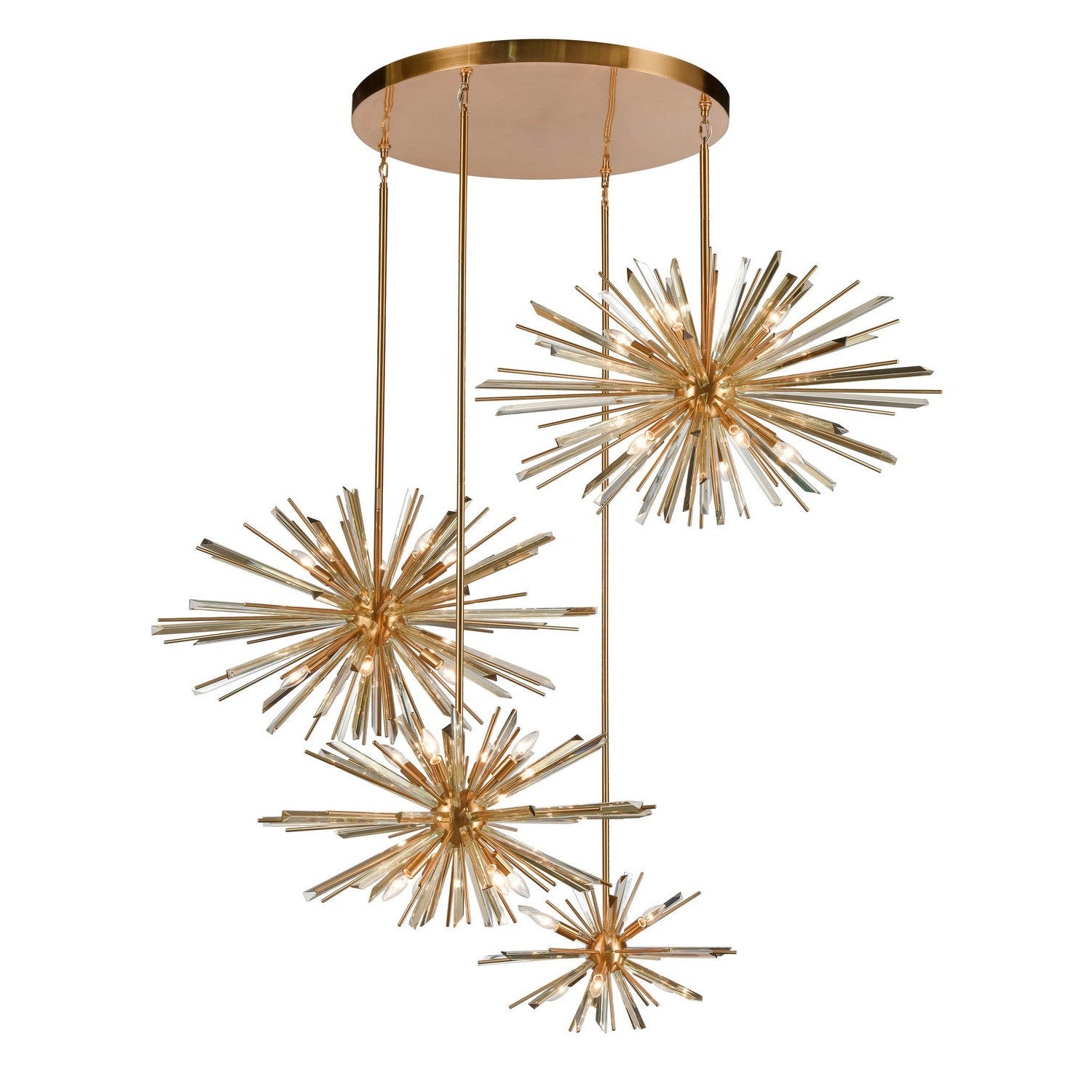 Avenue Lighting - HF8404-AB - 34 Light Chandelier - Palisades Ave. - Aged Brass w/Champagne Glass