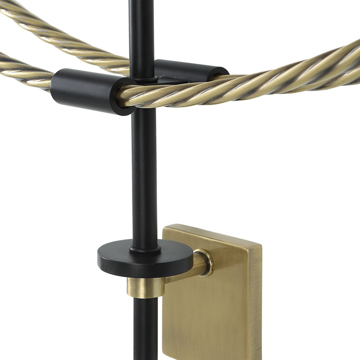 Uttermost - 06106 - Wall Clock - Time Flies - Brushed Brass With Satin Black