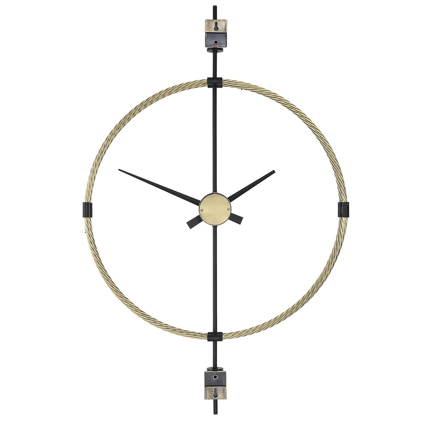 Uttermost - 06106 - Wall Clock - Time Flies - Brushed Brass With Satin Black