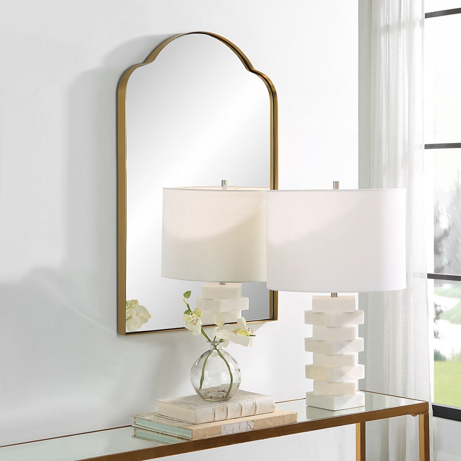 Uttermost - 09896 - Mirror - Sidney - Brushed Brass