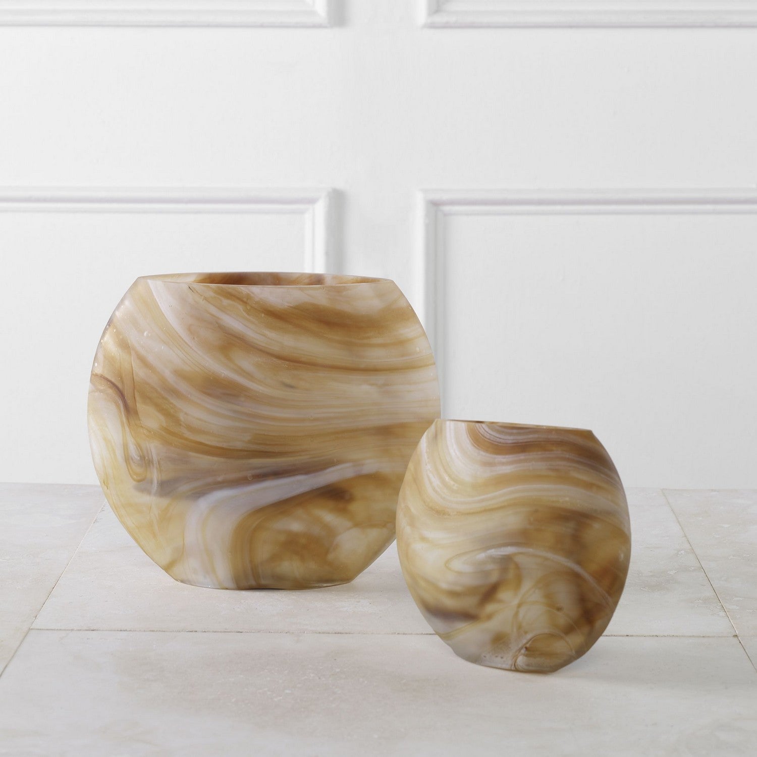 Uttermost - 18070 - Vases, Set/2 - Fusion - Caramel, Ivory, And Tan