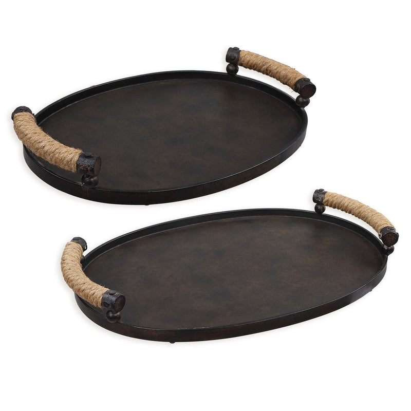 Uttermost - 18073 - Trays, Set/2 - Viggo - Rustic Oxidized Bronze