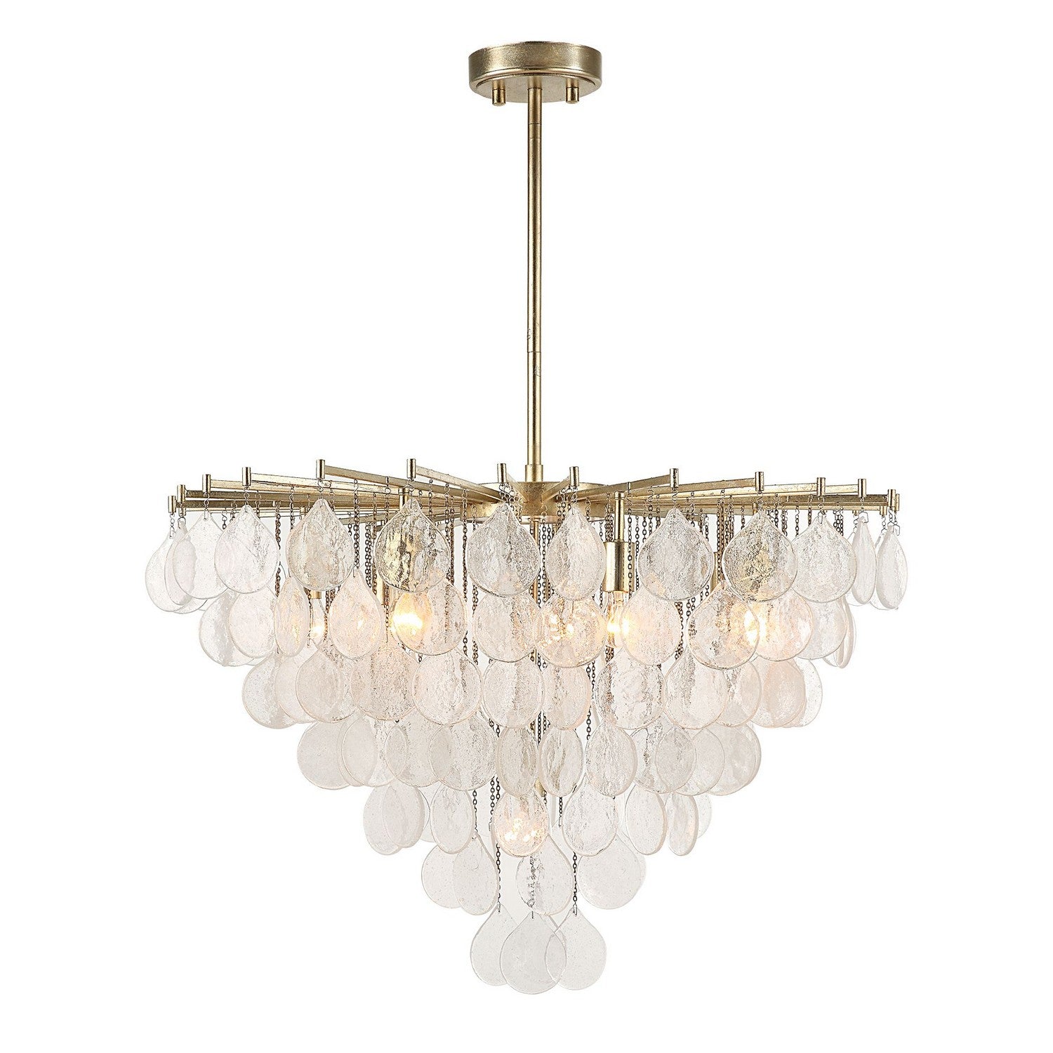 Uttermost - 21583 - Eight Light Pendant - Goccia - Antique Bright Silver Leaf