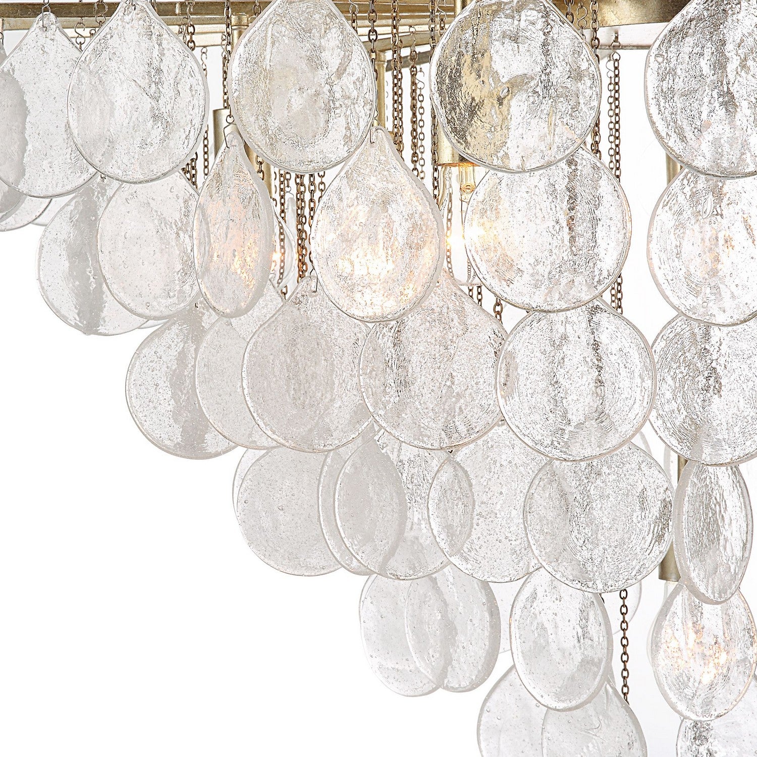 Uttermost - 21583 - Eight Light Pendant - Goccia - Antique Bright Silver Leaf