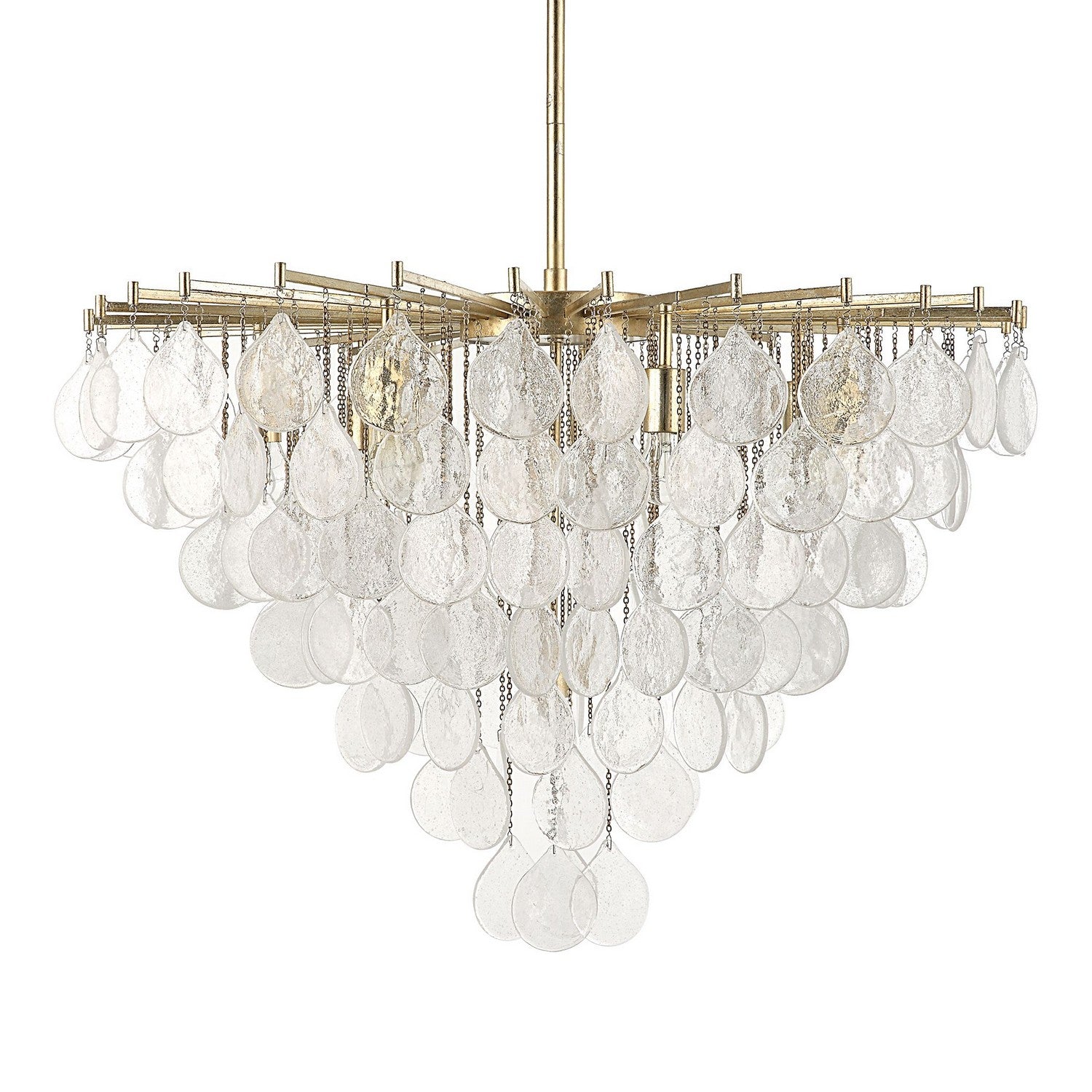 Uttermost - 21583 - Eight Light Pendant - Goccia - Antique Bright Silver Leaf