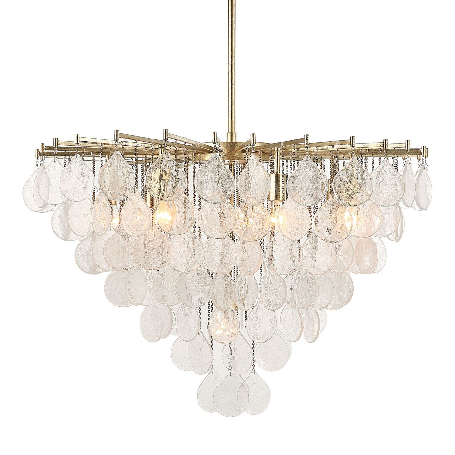 Uttermost - 21583 - Eight Light Pendant - Goccia - Antique Bright Silver Leaf