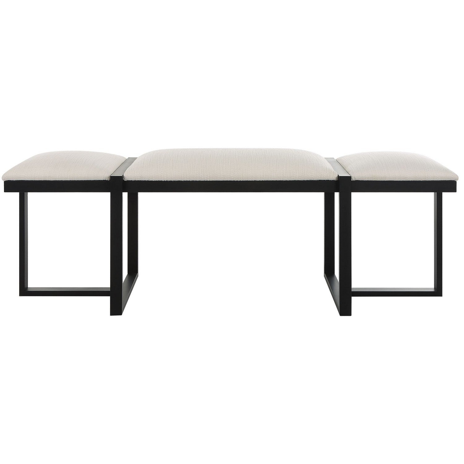 Uttermost - 23761 - Bench - Triple Cloud - Angular Black Iron