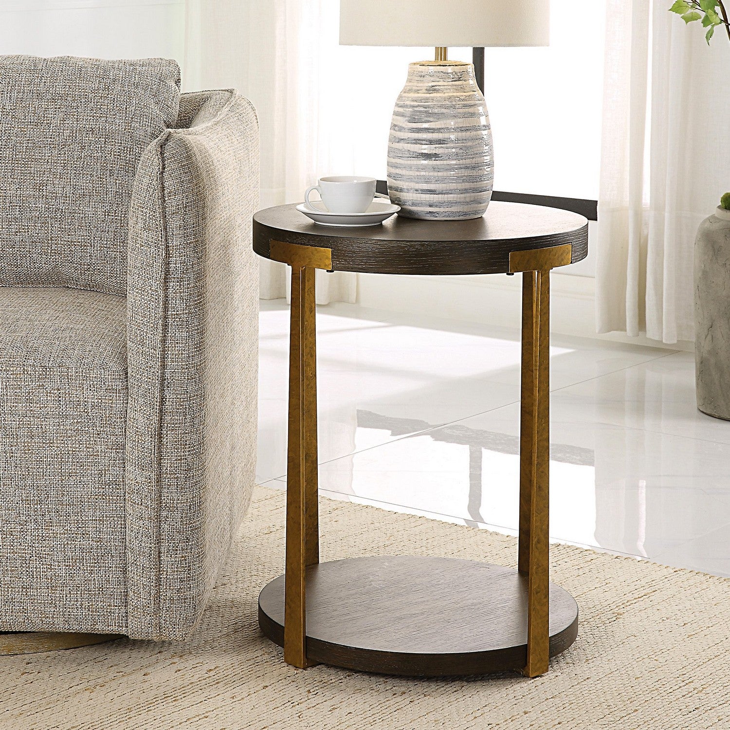 Uttermost - 25554 - Side Table - Palisade - Antique Gold