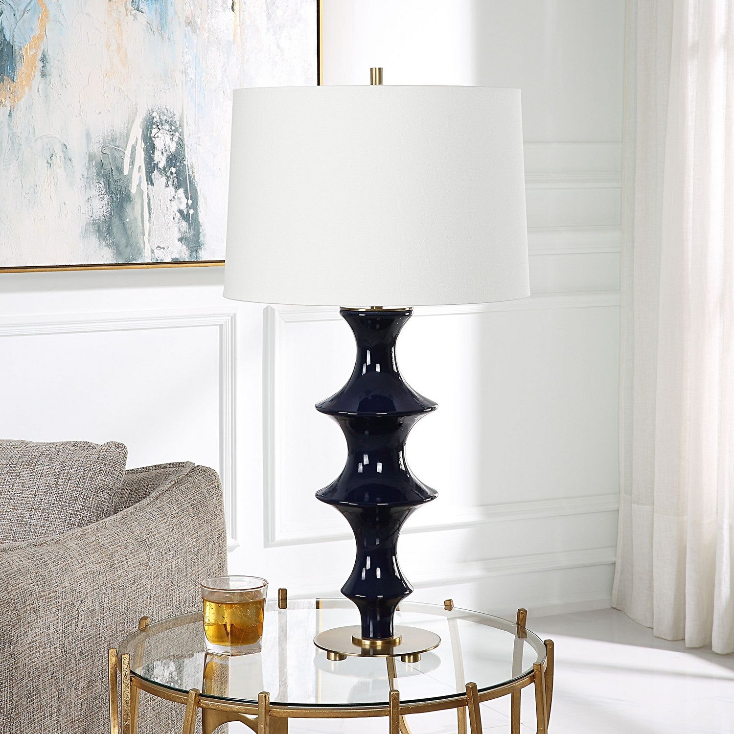 Uttermost - 30196 - One Light Table Lamp - Coil - Antique Brass