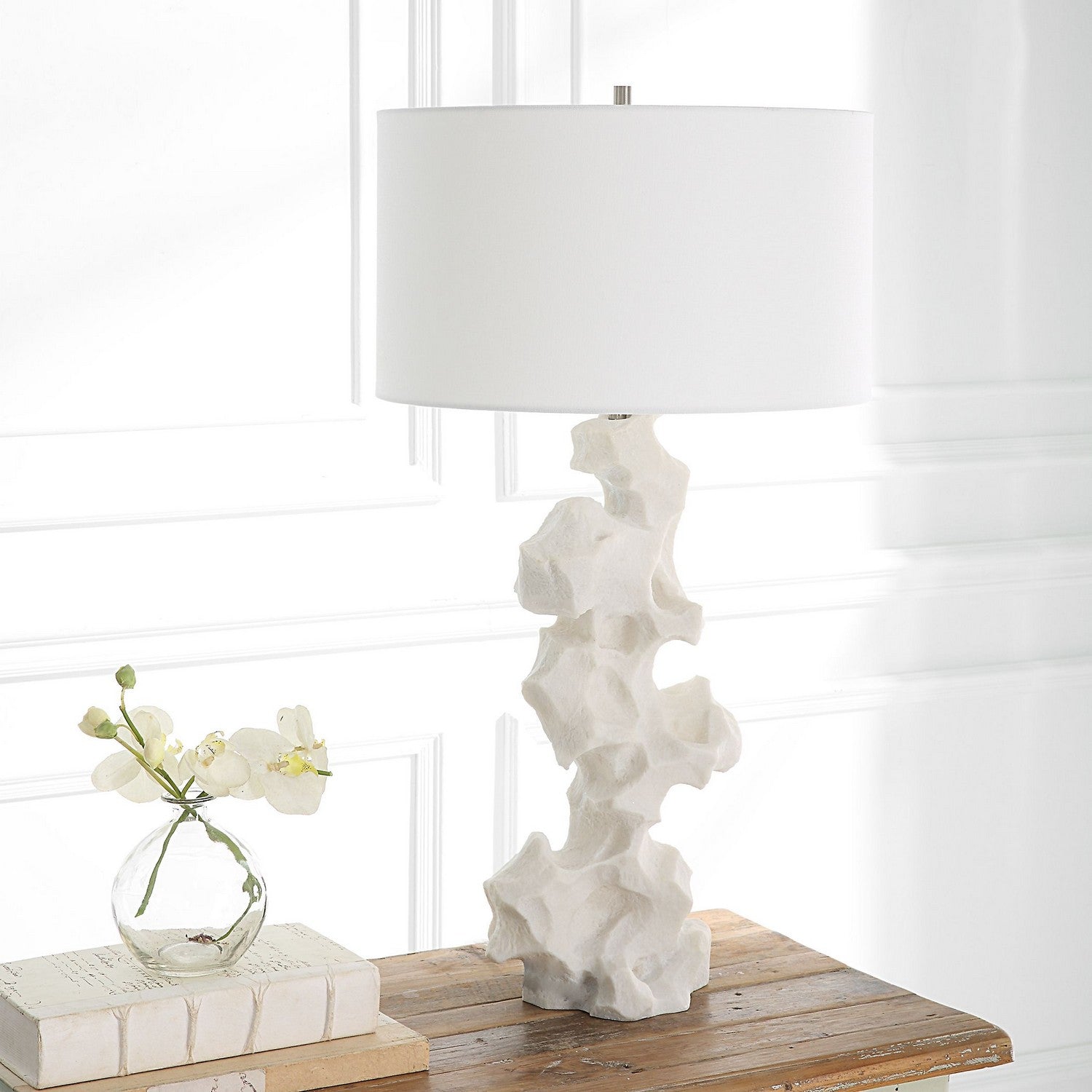 Uttermost - 30198 - One Light Table Lamp - Remnant - White Stone