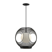 Kuzco Lighting - EP56913-BK/OP - One Light Exterior Pendant - Kona - Black/Opal Glass