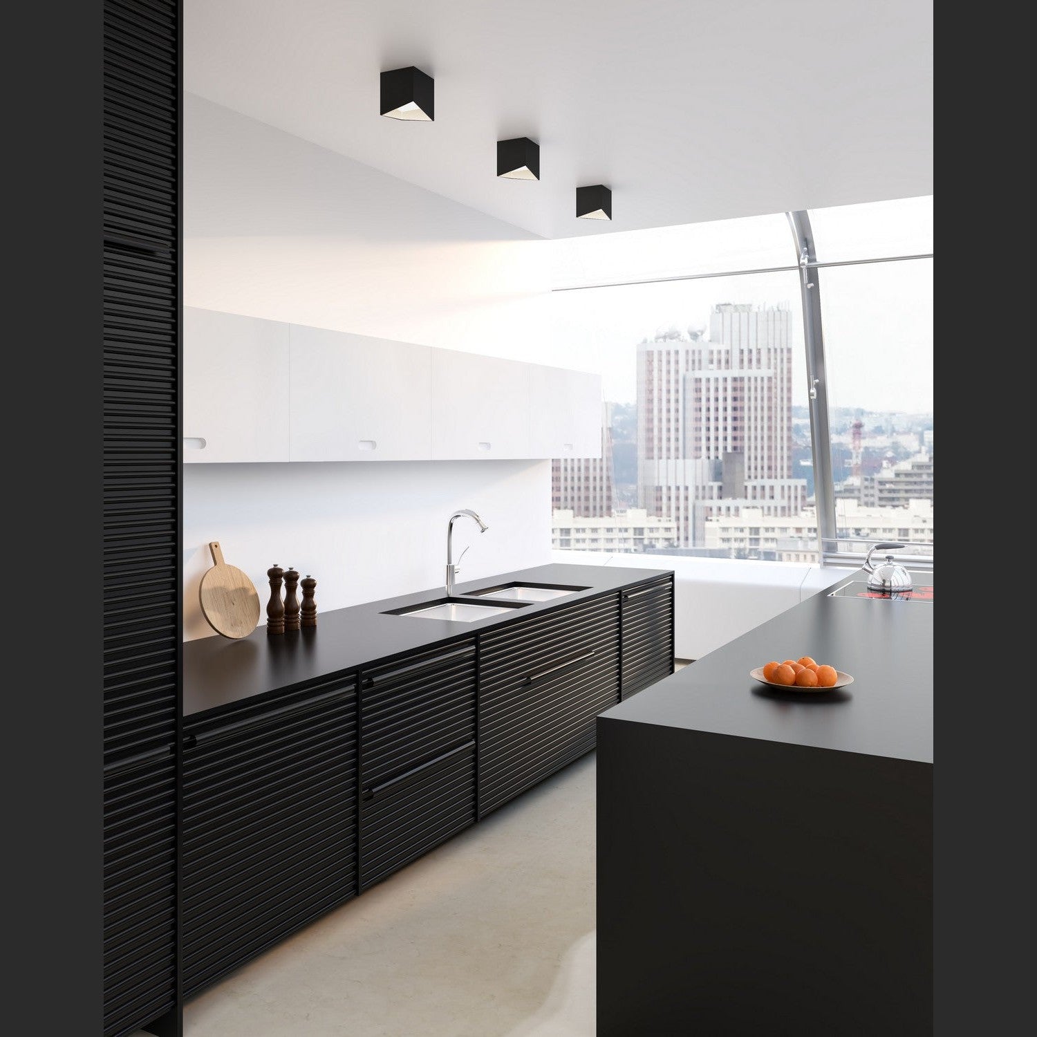 Kuzco Lighting - FM31205-BK/WH - LED Flush Mount - Cubix - Black/White