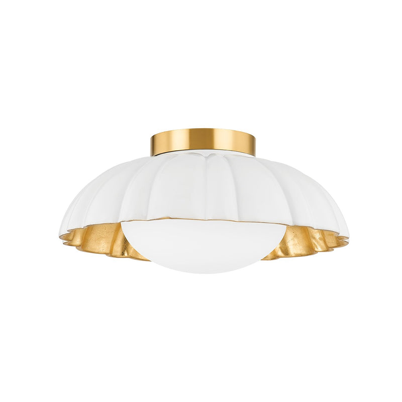 Mitzi - H666501-AGB/CSW - One Light Flush Mount - Penelope - Aged Brass