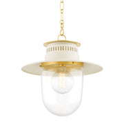 Mitzi - H773701L-AGB/SCR - One Light Pendant - Nori - Aged Brass/Soft Cream