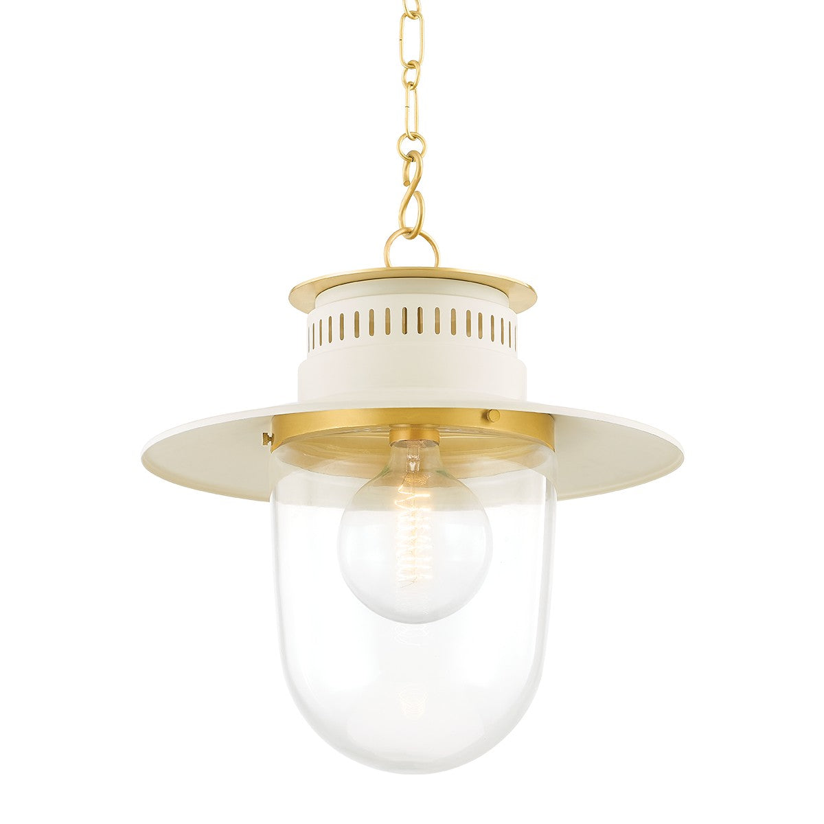 Mitzi - H773701L-AGB/SCR - One Light Pendant - Nori - Aged Brass/Soft Cream