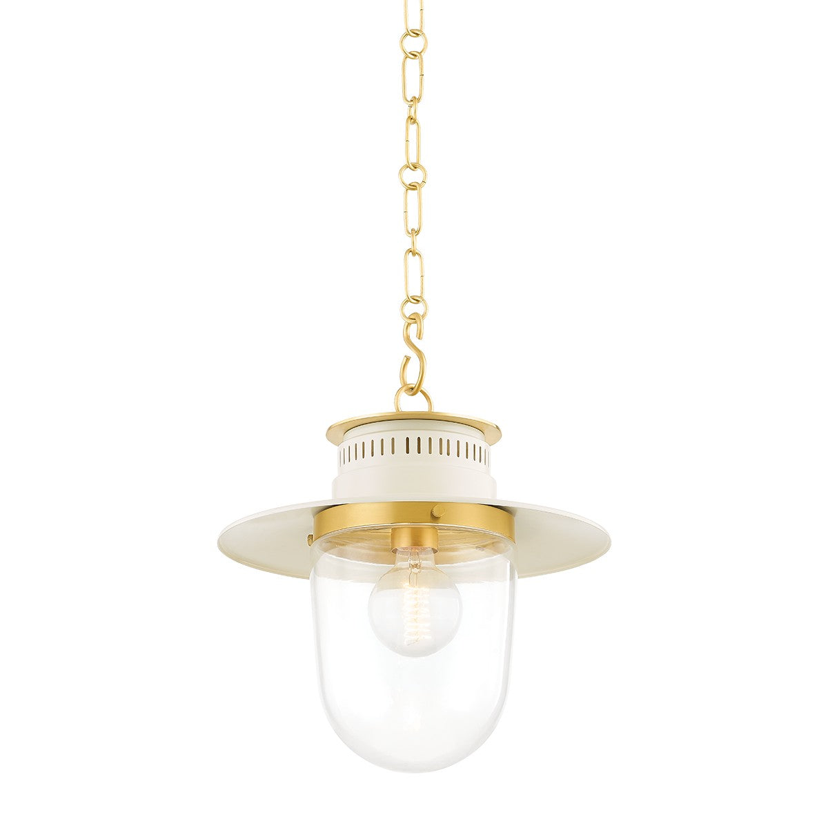 Mitzi - H773701S-AGB/SCR - One Light Pendant - Nori - Aged Brass/Soft Cream