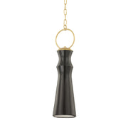 Hudson Valley - 2270-AGB/CGM - One Light Pendant - Borden - Aged Brass/Ceramic Gloss Mink
