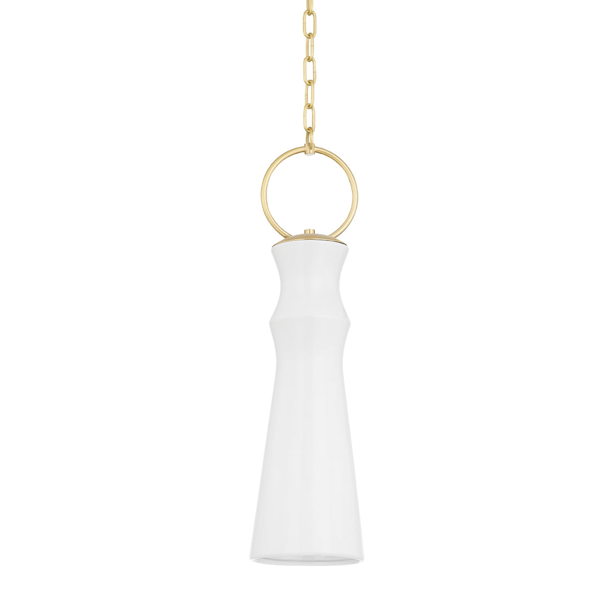 Hudson Valley - 2270-AGB/CGW - One Light Pendant - Borden - Aged Brass/Ceramic Gloss White