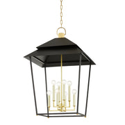 Hudson Valley - 5138-AGB/SBK - Eight Light Lantern - Natick - Aged Brass