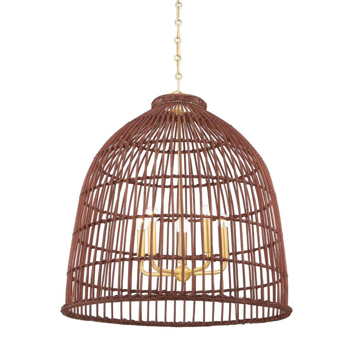 Hudson Valley - BKO702-AGB - Five Light Pendant - Jordan - Aged Brass