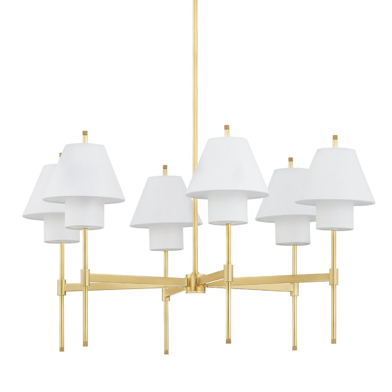 Hudson Valley - PI1899806-AGB - Six Light Chandelier - Glenmoore - Aged Brass