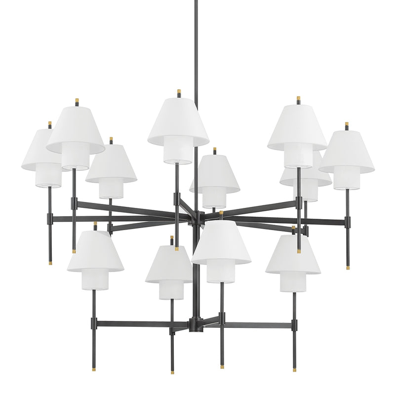 Hudson Valley - PI1899812-AGB/DB - 12 Light Chandelier - Glenmoore - Aged Brass