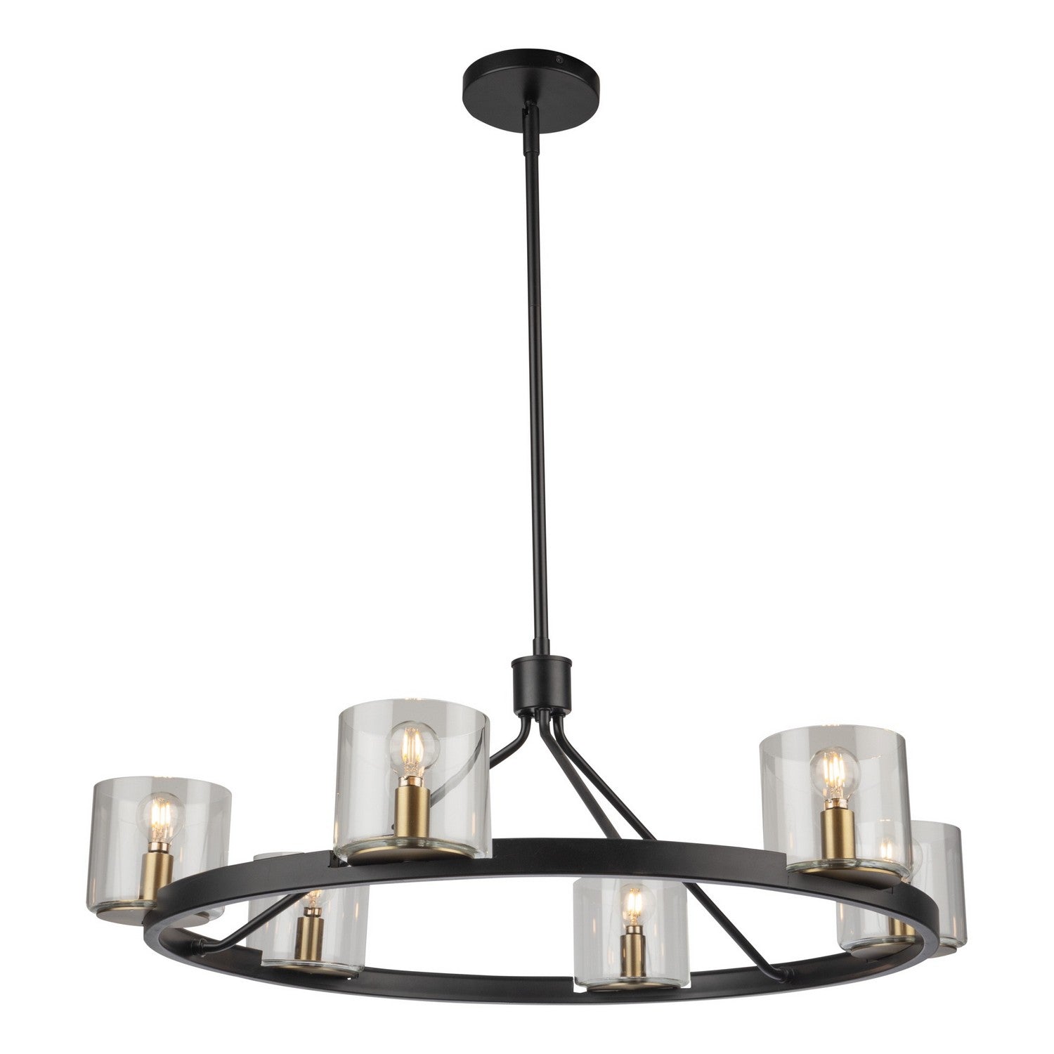 Artcraft - AC11826BB - Six Light Chandelier - Salinas - Black and Brass